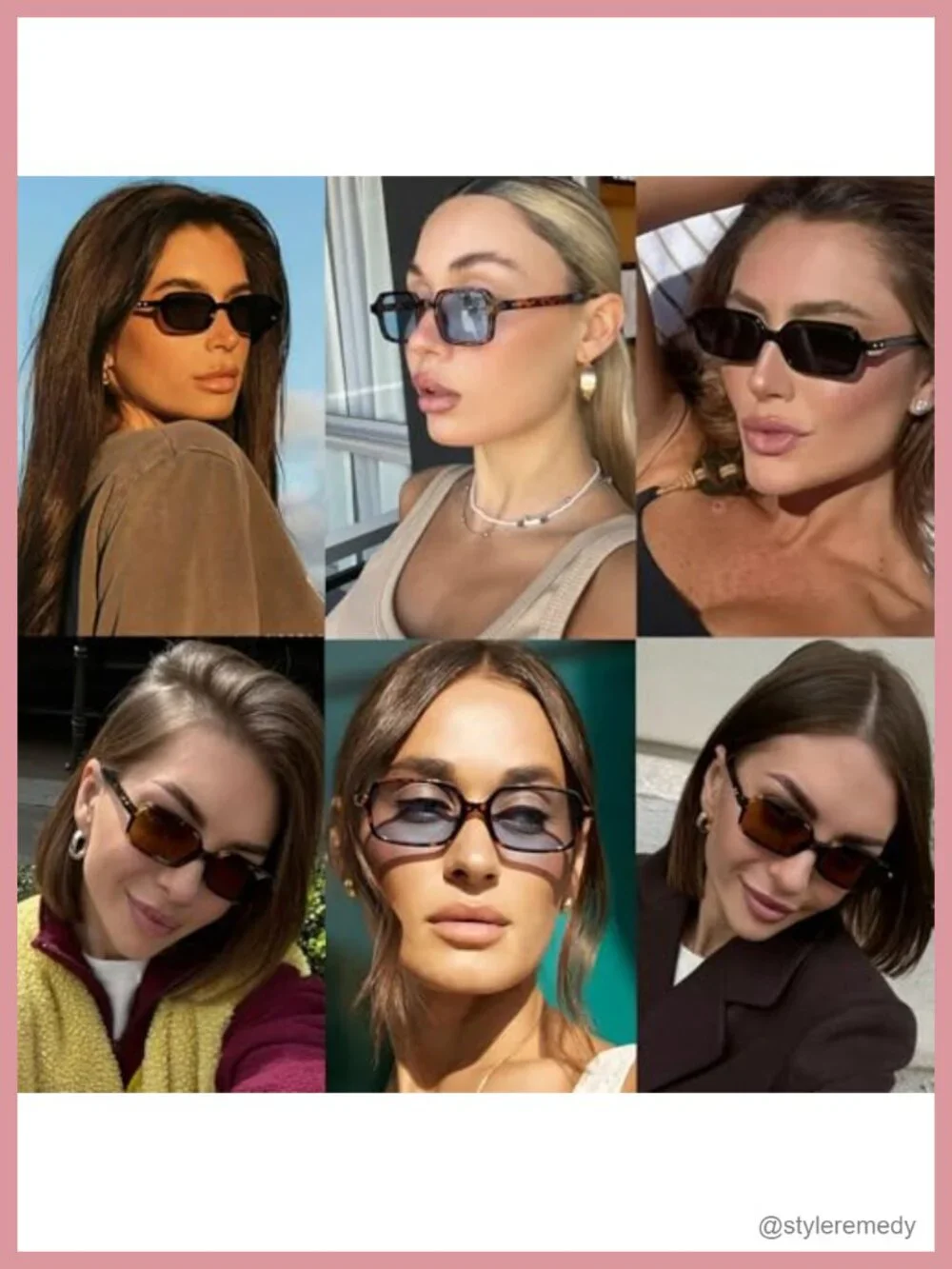 Retro Rectangular Small Square Sunglasses UV400 Lenses